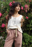 Open knit tank top (Cream)