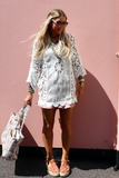 Longline floral crochet top