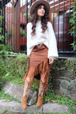 Lace end silky skirt