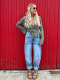 Barrel leg denim jeans