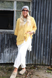 Lace trim mustard cardigan