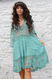 Floral lace tunic (Teal)