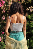 Floral lace balcony bralette (White)