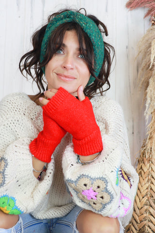 Fingerless gloves (Red)