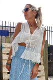 Silk ruffle blouse