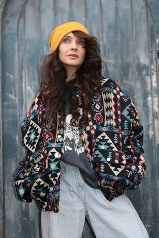 Geometric bomber  jacket