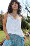 Lace trim cami (White)