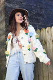 Flower applique cardigan