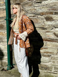 Floral quilted tie jacket