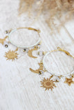 Sun and moon beaded hoops
