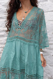 Floral lace tunic (Teal)
