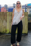 Lace trim silky cami (Champagne)