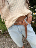 Braided leather belt