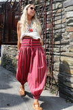 Pink stripe balloon trousers