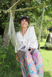 Daisy embroidered crochet top