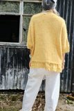 Lace trim mustard cardigan