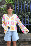 Pastel crochet cardigan