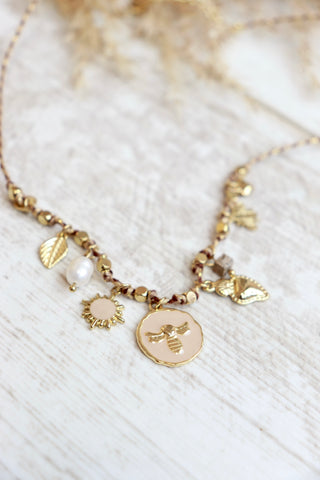 Bumble bee pendant necklace