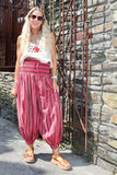 Pink stripe balloon trousers