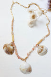 Pink beaded shell necklace