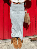 Grey knit pencil skirt