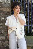 Floral embroidered knit waistcoat