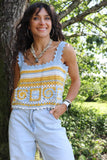 Crochet granny square cami