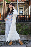 Floral crochet kimono