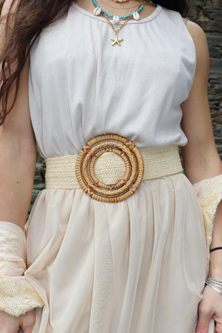 Woven circle stretch belt