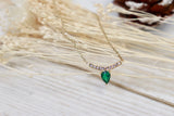 Green stone teardrop necklace