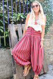 Pink stripe balloon trousers