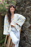 Light blue floral crochet cardigan