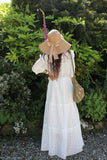 Ruffle lace white dress