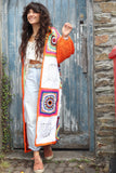 Long crochet patchwork cardigan