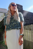 Sequin and feather detail top (Mint)