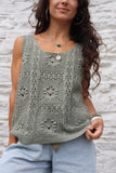 Open  knit tank top (Khaki)