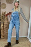 Light wash denim dungarees