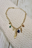 Feather charm necklace (Gold)