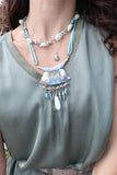 Aztec drop beaded necklace