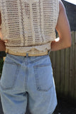 Gold buckle woven stretch belt
