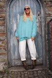 V neck knit jumper (Aqua)