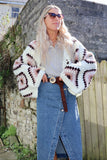 White border diamond granny square cardigan