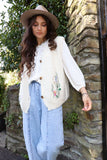 Floral embroidered knit waistcoat