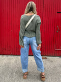 Barrel leg denim jeans
