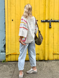 Colourful stripe crochet top