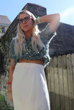 Sequin and feather detail top (Mint)