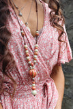 Ceramic drop beaded necklace