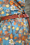 Dark brown leather star belt