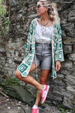 Green crochet kimono