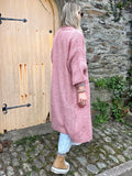 Dusty pink bell sleeve cardigan